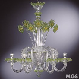 Détails lustre en cristal vert
