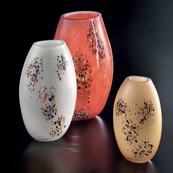 Vases Tondo, Vase blanc à pois colorés