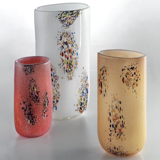 Vase Stretto, Vase rouge à pois colorés