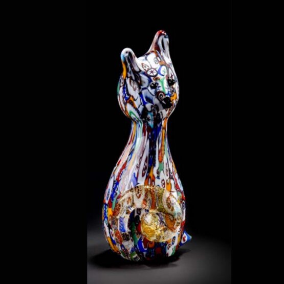 Chat, Chat avec murrine et or 24 carats