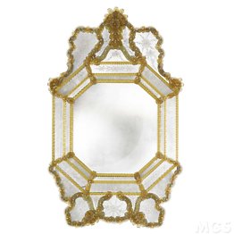 Décor de miroir de style vénitien de couleur ambre