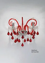 Bohemian appliques de style cristal rouge
