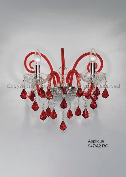 Applique 947, Bohemian appliques de style cristal rouge