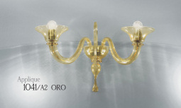 24k or appliques de décoration en cristal avec deux lumières