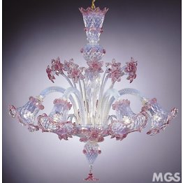 Lampe opale et la décoration rose à cinq lumières