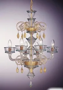 décoration d'or Lustre à cinq lumières