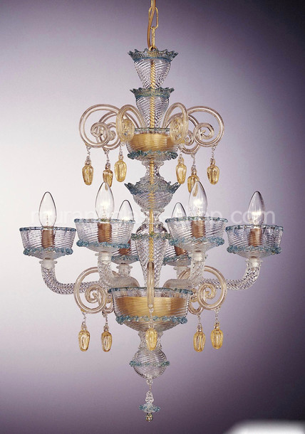 Lustre de France, décoration d'or Lustre à cinq lumières