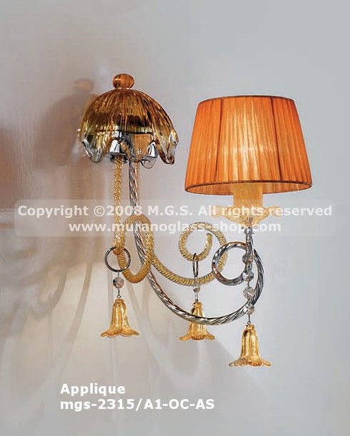 Applique 2315, Applique décoration avec des nuances ambrées à une lumière