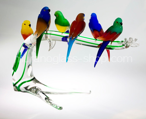 Perruches, Six perroquets sur une branche