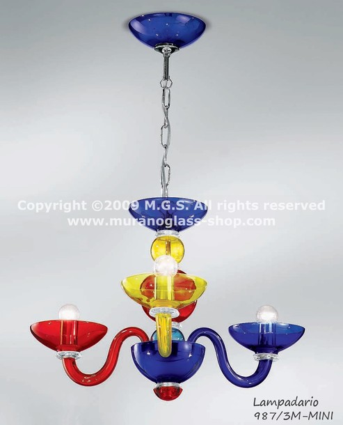 Lustre multicolore 987, Lustre multicolore avec trois mini-version légère