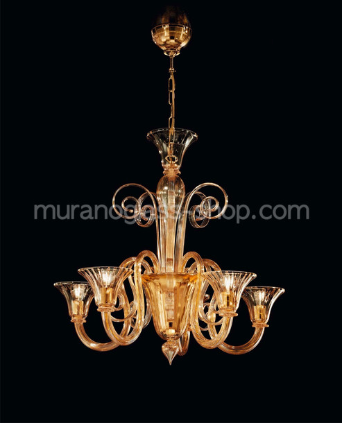 Lustre Sambonet, Décoration or Lustre à cinq lumières