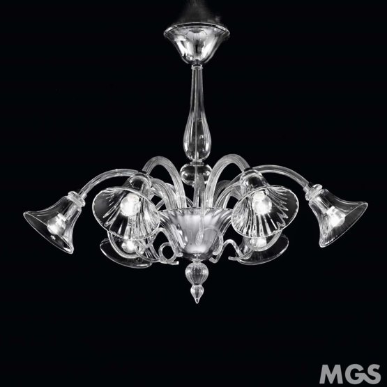 Lustre Venier, 6 lumières, couleur cristal