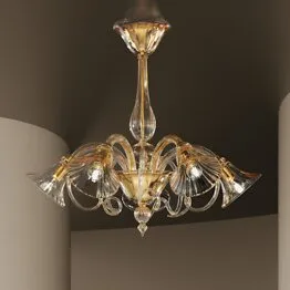 Lustre en cristal à cinq lumières