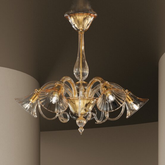 Lustre Venier, 5 lumières, couleur cristal