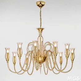 Lustre à décor ambre à dix lumières