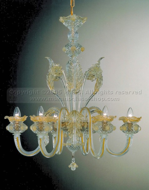 Lustres série 428, Lustre en cristal à six lumières baloton