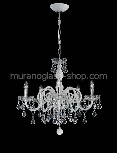 Lustre lumineux Bohême, le style Chandelier bohême de couleur rouge et du cristal