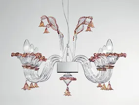 Suspension longitudinale de dix lumières améthyste
