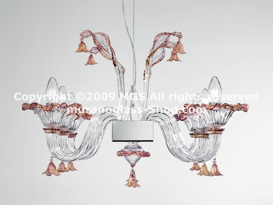 Lustres série longitudinale 2576, Suspension longitudinale de dix lumières améthyste