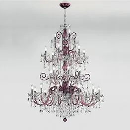 Améthyste lustre en couleur avec des détails en cristal