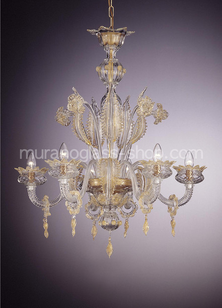 Lustres série 275, Lustre en cristal à six médailles d'or lumières