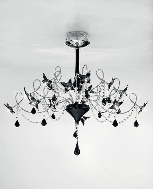 Lustres série 287, Lustre moderne avec des fleurs, blanc