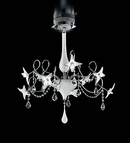 Lustre moderne avec des fleurs, noir