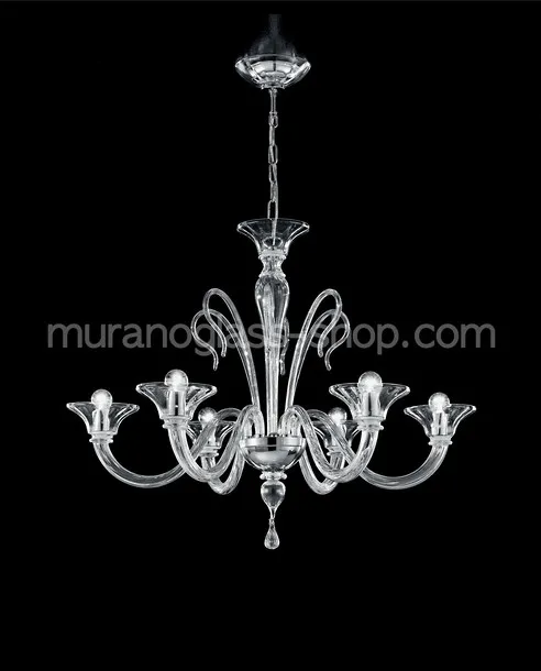 Chandelier Koons, Lustre avec cinq lumières cristal fum