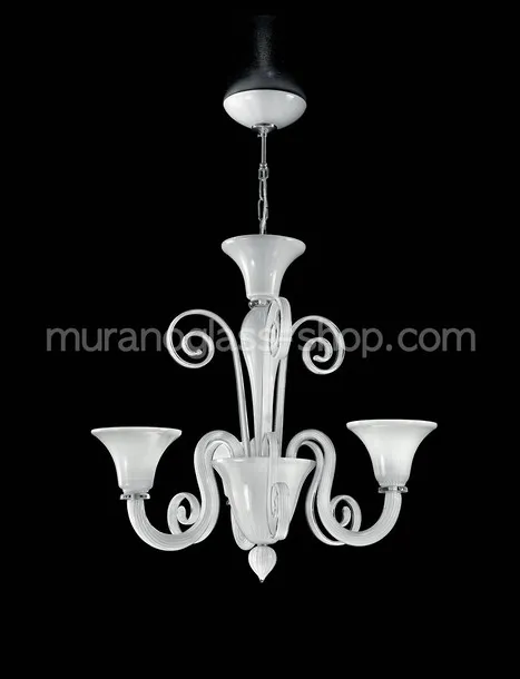 Lustre Sambonet, Lustre ambre décoration à trois lumières