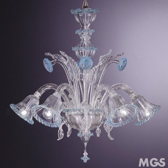 Tyra Chandelier, Lustre cristal et bleu