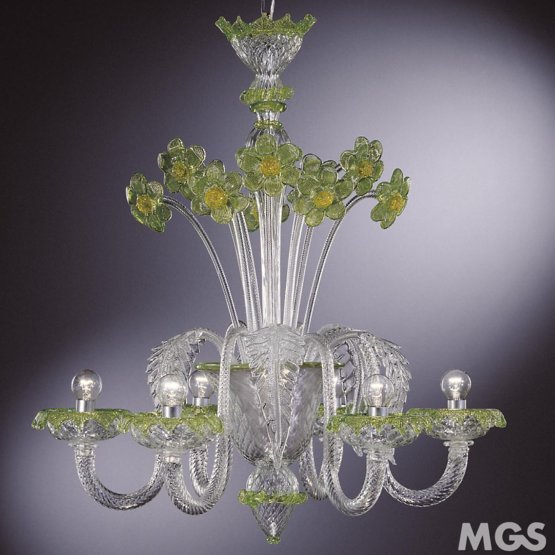 Toso Lustre, Détails lustre en cristal vert