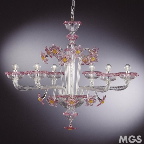 Aureliano Chandelier, cristal de lustre et de rubis