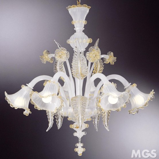 Lustre Loredan, Lustre couleur soie décoré avec de l'or 24 carats