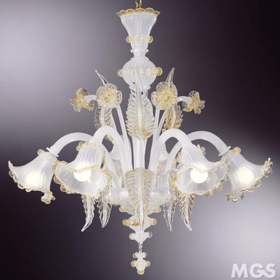 Lustre Loredan, Lustre couleur soie décoré avec de l'or 24 carats
