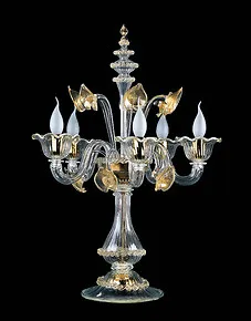 Tableau Flambwith or des décorations à cinq lumières