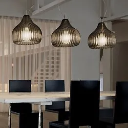 Moderne lampe suspendue en couleur fumé