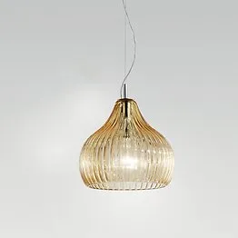 Moderne lampe suspendue en couleur ambre