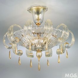 Plafond de cristal décoration en or 24 carats