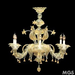 Lustre Ca 'Rezzonico en cristal et or