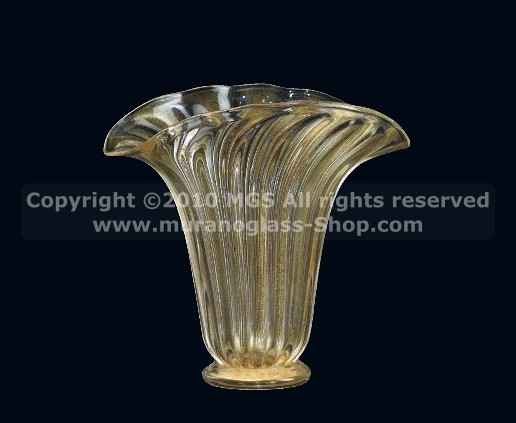 Vases décorés en or 24k classique, Vase en cristal avec des décorations d'or