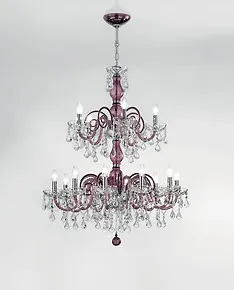 Améthyste lustre en couleur avec des détails en cristal