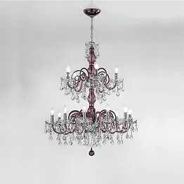 Améthyste lustre en couleur avec des détails en cristal