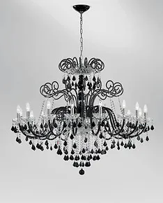 Lustre bohème cristal noir et