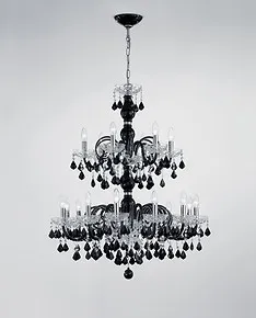 Lustre rouge et cristal