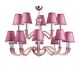 Lustre avec abat-jour en améthyste