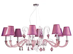 Lustre couleur améthyste avec abat-jour