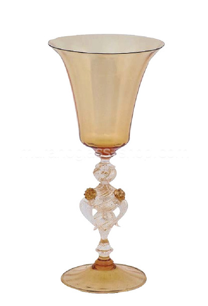Verre de Murano 5470, Verre de Murano décoré ambre potable