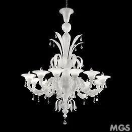 Lustre Ca 'Rezzonico Blanc et argent
