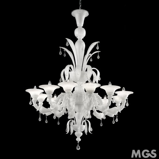 Lustre Enguetta, Lustre Ca 'Rezzonico de couleur noire et cristal