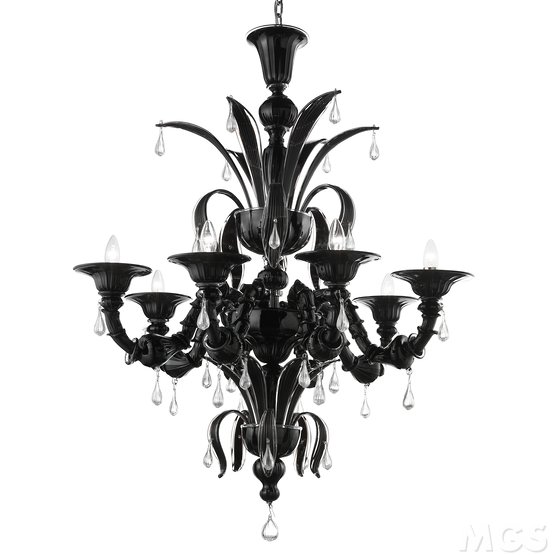 Lustre Enguetta, Lustre Ca 'Rezzonico noir et cristal